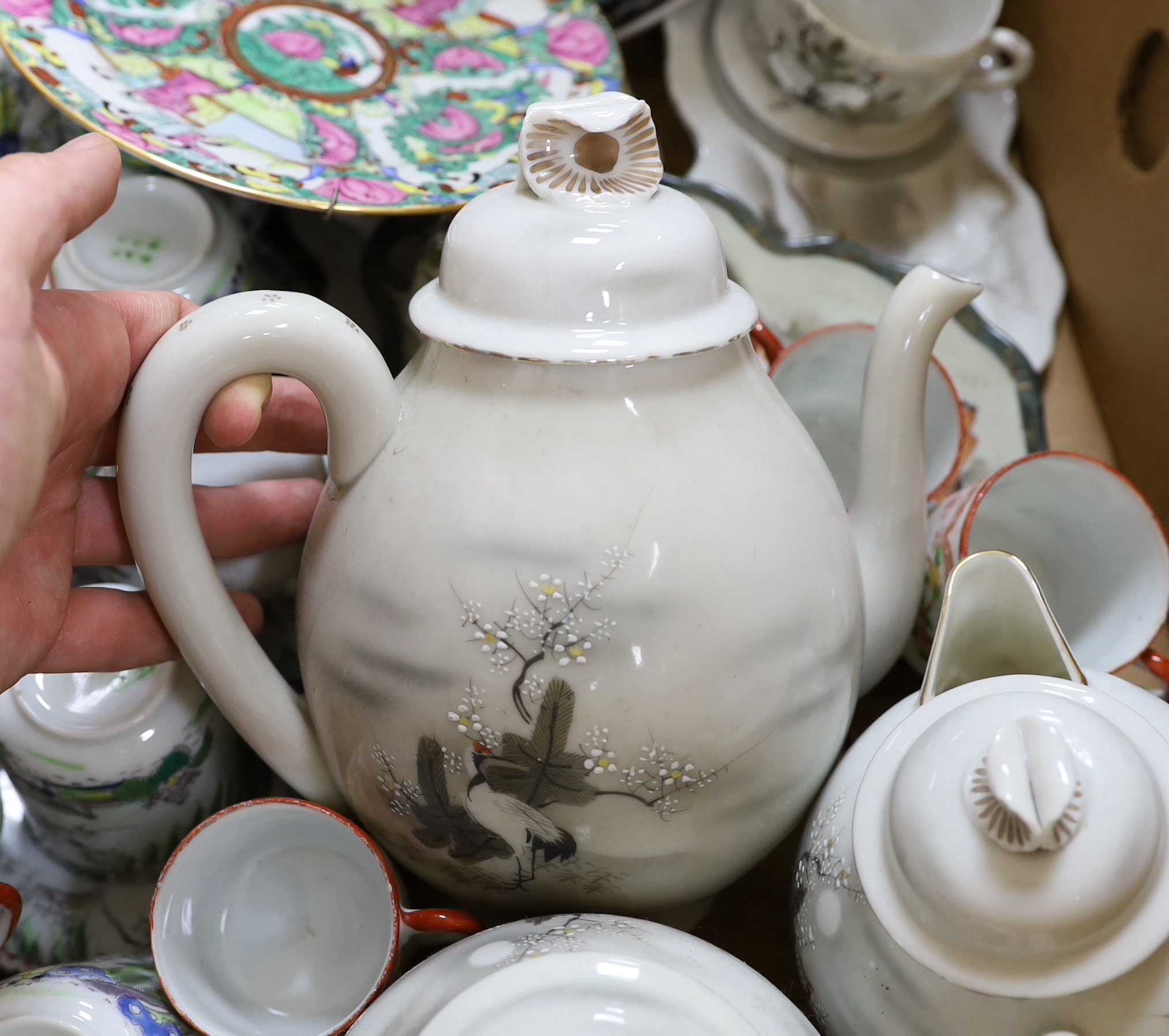 A quantity of various Chinese and Japanese porcelain including eggshell